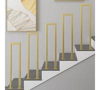 U-Shaped Stair Handrail｜Floor Mount Hand Rails Decorative Railing for Indoor Stairs Balustrade Guardrail｜Wrought Iron Stair Railing for Porch Deck Loft Corridor Safety Support Poles(45cm/18in)