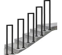 U-Shaped Stair il - Black Wrought Iron Safety Railing, Non-Slip Vintage Guard, Complete Installation Kit, 65cm Support for Stairs and Balconies
