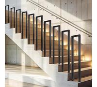 U-Shaped Stair il for Outdoor Steps, Floor-Mounted Safety Railing, Black 45cm (17.7in) - Protects Seniors & Kids, Durable & Secure Stair Support