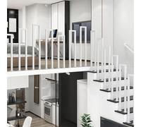 U-Shaped Stair il for Outdoor Steps, Floor-Mounted Safety Railing, Protects Seniors & Kids, Durable White Finish, 45cm/17.7in Length