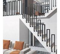 U-Shaped Stair il, Non-Slip Iron Safety Railing, Retro Forged Iron Guardrail with Complete Installation Kit (Color: Black-A, Size: 65cm)