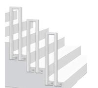 U-Shaped Stair il - Wrought Iron Non-Slip Railing, Square Tube Baluster for Outdoor Steps, Garden Villa & Loft Decorative Fence, Side Mount Grab Bar Kit (White)