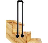 U-Shaped Stair Railing for Indoor/Outdoor Black Wrought Non-Slip Safety Stair Guard Side Mount 85cm Size 1 Pack - Perfect for Home & Office