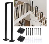 U-Shaped Stair Railing Indoor Guardrail Outdoor il Villa Balustrade 55cm Black Staircase Safety Barrier Durable & Stylish Guardrail for Home & Garden