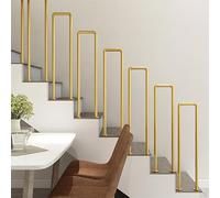 U-Shaped Stair Railing Indoor/Outdoor il for Stairs Family Safety Guard Easy Install Round Corners Vertical Gold 115CM - & Stylish Solution