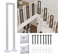 U-Shaped Stair Railing Indoor & Outdoor il Villa Balustrade 85cm White Stair Guard Durable Safety Barrier for Stairs Modern Design Easy Installation