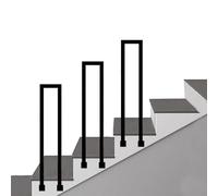 U-Shaped Stair Railing Indoor/Outdoor il Wrought Iron Banister with Installation Kit Safety Guard for Stairs and Steps Modern Home Decor