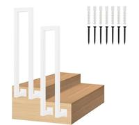 U-Shaped Stair Railing Kit,Modern Wrought Iron Staircase Handrail Side Mount Hand Rails for Indoor Stairs,Non-Slip Staircase Grab Rail for Porch Deck Loft,White(50cm/20in)