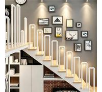 U-Shaped Stair Railing, Metal Handrail with Installation Kit, Outdoor Steps from Patio Door, Optional Height 35-115cm for Elderly Outside Steps Garden Exterior, 60CM-Round Corners, White