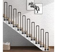 U-Shaped Stair Railing Support Wall-Mounted il for Indoor/Outdoor Steps Perfect for Lofts Villas Corridors Patios Gardens - Safety and Style Combined