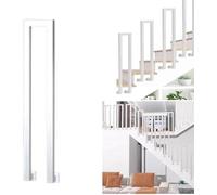 U-Shaped Stair Railing, U-Shaped Stair Railing Indoor Outdoor Black and Silver 35-100CM(B,55CM(1.8ft))