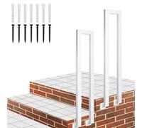 U-Shaped Stairs Handrail Guardrail,65cm/75cm/85cm/90cm/95cm/100cm Stair Railing Balustrade with Screws,Outdoor Indoor Wrought Iron Hand Rail Guardrail for Concrete Steps(75cm/30in)