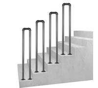 U-Shaped Stairs Handrail，Outdoor Indoor Hand Rail 35cm/45cm/50cm/55cm/65cm/75cm/85cm/90cm/95cm/100cm Wrought Iron Stair Railing Guardrail for Exterior Steps Floor Mount(95cm/37in)