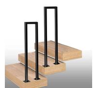 U-Shaped Stairs Railing Kit Indoor Black, 18 20 24 30 30 36 40 Inch Tall Stair Hand Rails for Kids Disabled Adult Elderly Safety, Deck Porch Step Balusters Spindles,H,45cm/17.7 in,2 Pcs