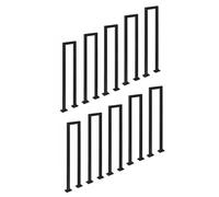 U-Shaped Stairs Railing Kit Indoor Black, 18 20 24 30 30 36 40 Inch Tall Stair Hand Rails for Kids Disabled Adult Elderly Safety, Deck Porch Step Balusters Spindles(H-100cm/39.3 in-10 Pcs)