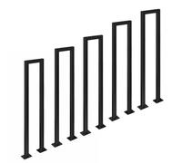U-Shaped Stairs Railing Kit Indoor Black, 18 20 24 30 30 36 40 Inch Tall Stair Hand Rails for Kids Disabled Adult Elderly Safety, Deck Porch Step Balusters Spindles(H-100cm/39.3 in-5 Pcs)