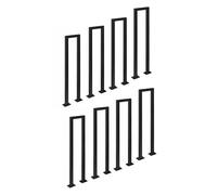 U-Shaped Stairs Railing Kit Indoor Black, 18 20 24 30 30 36 40 Inch Tall Stair Hand Rails for Kids Disabled Adult Elderly Safety, Deck Porch Step Balusters Spindles,H,45cm/17.7 in,8 Pcs