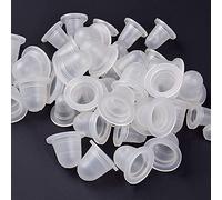 U-Shaped Tattoo Ink Cups - 400 Count Soft Silicone Pigment Caps for Microblading and Permanent Makeup - Wide Base Design Prevents Spills and Protects Needle Tips - Clear