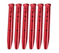 U-Shaped Tent Nails 6X Snow and Sand Tent Stake Pegs Aluminum U-Shaped Tent Nails Fixing Camping Tent for Camping Hiking(Red)