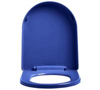 U-Shaped Toilet Seat Elongated, Quiet No Slamming Loo Seat with Slow Close Toilet Lid, Easy to Assembly & Clean, Durable PP Material Colorful Toilet Seats,Navy