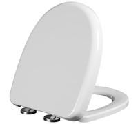U-Shaped Toilet Seat with Soft Close Toilet Lid, Quick Release for Easy Clean, Top Fix Adjustable Hinges, White Durable PP Loo Seats, 02E - 34x42cm