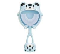 U Shaped Toothbrush For Children, Food Level Soft Silicone Toothbrush Head,With A Dustproof Wall Mount Bracket,Suitable For 2A12 Years Old