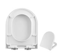 U-Shaped/V-Shaped Toilet Seat White Oval Loo Toilet Seat,Soft Close Quiet No Slamming,Standard Size Universal Toilet Lid,Simple Top Fixing (Small U-Shaped)