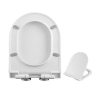 U-Shaped/V-Shaped Toilet Seat White Oval Loo Toilet Seat,Soft Close Quiet No Slamming,Standard Size Universal Toilet Lid,Simple Top Fixing (Medium U-Shaped)