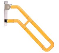 U-Shaped Wall Mount Folding il for Steps - Heavy-Duty Grab Bar, Flip-Up Armrest for Garden, Terrace, Garage, 65cm, Yellow, Super Load-Bearing Support