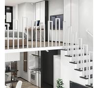 U-Shaped White Stair Railing Anti-Slip Corridor il for Indoor Stairs Balconies & Verandas 95CM Right Angle Decorative Guardrail for Homes & Hotels