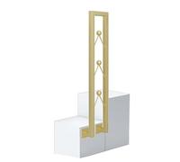 U-Shaped Wrought Iron Stair Railing Gold Finish Indoor & Outdoor Handrail 20x95cm Loft Guardrail for Enhanced Safety & Support on Steps and Stairs