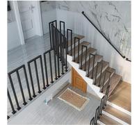 U-Shaped Wrought Iron Stair Railing - Non-Slip Decorative Handrail for Villas Balconies Hallways Apartments - Easy Assembly Modern Nordic Design Black (65 cm)