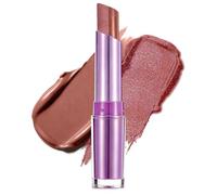 U-Shinein 2-in-1 Lipstick,Long Lasting Lip Tint with Glitter,Smooth Two-Tone Lip Colour,Transfer-Resistant Matte&Shine Lip Stain Caramel Pumpkin+Golden Shimmer