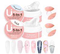 U-Shinein 2Pcs Solid Builder Nail Gel: 5-in-1 Non-sticky 3D Sculpting Nail Gel for Art Carving Modeling,Builder,and Nail Extension UV/Led Manicure DIY,Transparent+White