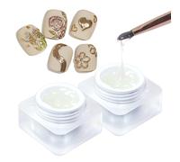 U-Shinein 2x8ml 3D Painting Gel, Clear Spider Gel for Nail Art, 3D Nail Painting Drawing Gel for Nail Chrome Mirror Metallic Powder, Special Sculpture Gel Manicure DIY Nail Craving