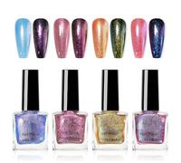U-Shinein 4 Pcs Metallic Nail Polish, Mirror Nail Polish, 7ml Upgrade Chrome Nail Polish Mirror, Long-Lasting Mirror Shine Effect, Nail Polish for Reflective Manicure - Set A