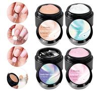 U-Shinein 4 x 10 ml Solid Nail Glue Gel, 4 Colours Nail Tips Glue Gel for Acrylic Nails, Press On Solid Glue Gel, Nail Art Manicure Glue Gel, Need Longer Nail Cure