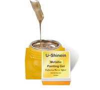 U-Shinein 8ml Metallic Painting Gel, Metal Painted Gel Nail Polish, 3D Metal Painting Gel Drawing Mirror Nail Gel Polish Glossy DIY Nail Art Manicure -Golden