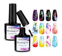 U-Shinein Clear Blooming Gel, Nail Art Blossom Gel Spreading Effect Nail Blooming Gel for Nail Painting Watercolor Marble Blooming Gel Polish Floral Marble UV Soak Off Nail Art Manicure