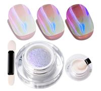 U-Shinein Cushion Aurora Chrome Nail Powder, Holographic & Laser, WT25