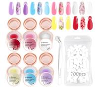 U-Shinein Cushion Gradient Painting Gel Kit, 6 Colors Ombre Nails Aura Nails Full Coverage Precise Control of Each Dip 100pcs Spong & Grabbing Pen Matte Effect Non-Wipe Long Lasting Soak Off UV,Set 01