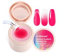 U-Shinein Cushion Gradient Painting Gel, Ombre Nails Aura Nails Full Coverage Precise Control of Each Dip 100pcs Spong & Grabbing Pen Matte Effect Non-Wipe Long Lasting Soak Off UV LED,Set 24