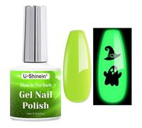 U-Shinein Glow in the Dark Gel Nail Polish, Luminous Green Fluorescent Neon Colors, Glow in the Dark Effect, Halloween Nails Home Salon Manicure for DIY Nail Art Polish for Women 10ml