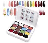 U-Shinein Gradient Painting Gel, 16 Colors Ombre Gel Nail Polish for Ombre Nails Aura Nails, French Manicure DIY Nail Art,Palette A5
