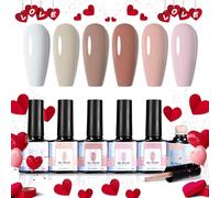 U-Shinein Nude Gel Nail Polish, Nail Gel 6 Set Special Morandi Color Palette Nude Nail Polish Starter Kit Soak Off All Season Manicure DIY Salon Gift UV LED Nail Art Design