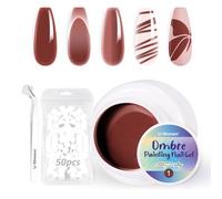 U-Shinein Ombre Gel Nail Polish Set,Colorful Painting Nail Gel with 50Pcs Nail Sponges & 4 Claws Metal Grabber for DIY Nail Art #01 Cinnamon Pink
