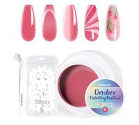 U-Shinein Ombre Gel Nail Polish Set,Colorful Painting Nail Gel with 50Pcs Nail Sponges & 4 Claws Metal Grabber for DIY Nail Art#06 Rose Pink