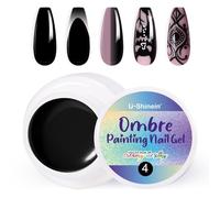 U-Shinein Ombre Gel Nail Polish,Spring Summer Colorful Painting Nail Gel for Ombre Nails Aura Nails, French Manicure Diy Nail Art#04 Black