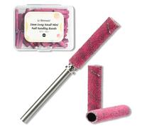 U-Shinein Small Sanding Bands for Nail Drill, 50pcs Super Long Nail Drill Bits Sanding Bands with 3.1mm Mandrel Bit, 180 Grit Nail File Nail Drill Sanding Bands for Acrylic and Gel Nails, Rose Red