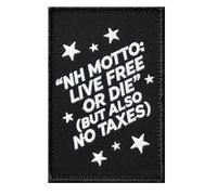 U-Sky Funny State Roast Patches, US States Sarcastic Embroidered Iron-Ons for Hat, Jacket, Backpack, American Geography Humor Gifts (New Hampshire NH Motto Live Free or Die But Also no Taxes)